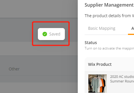 Set variants shipping - Mapping successfully saved notification - Wix DSers