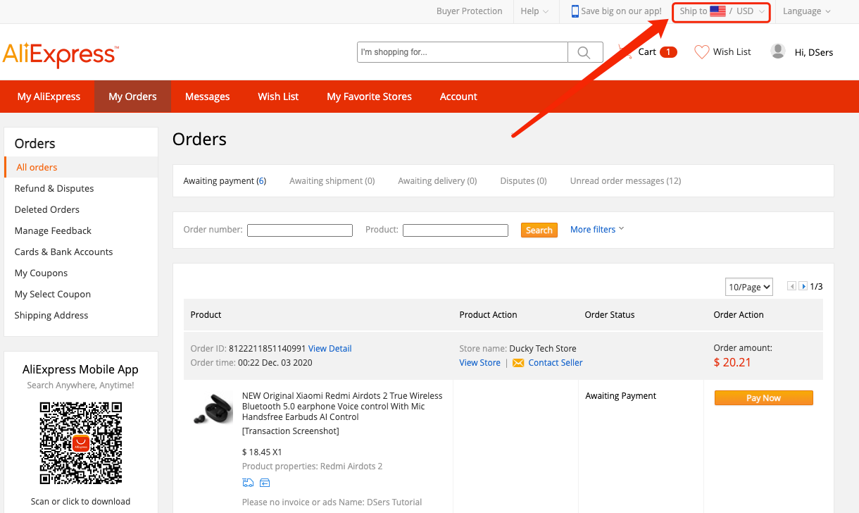 Change currency to pay on AliExpress - AliExpress Currency Setting - Wix DSers
