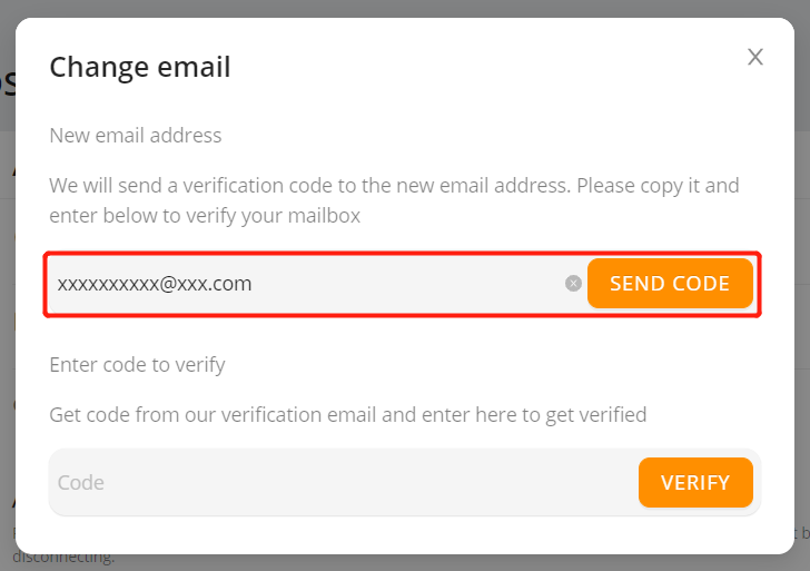 Change login email - Send code - Wix DSers