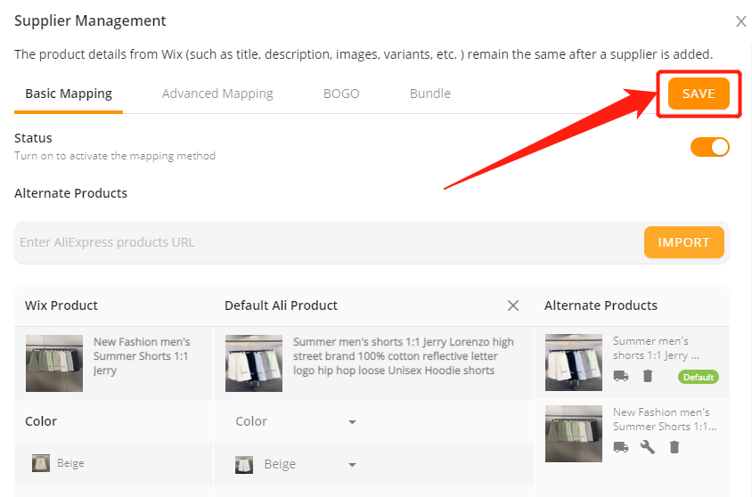 Replacing with a new supplier - Save - Wix DSers