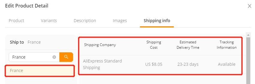 Check shipping methods - Shipping information - Wix DSers