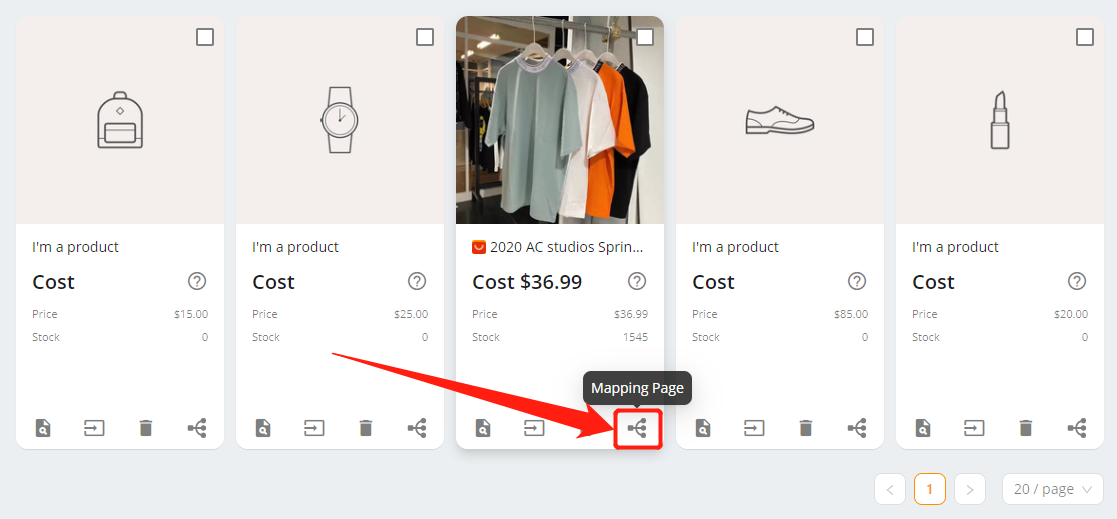 DSers - Mapping - Click on Mapping page - Wix DSers