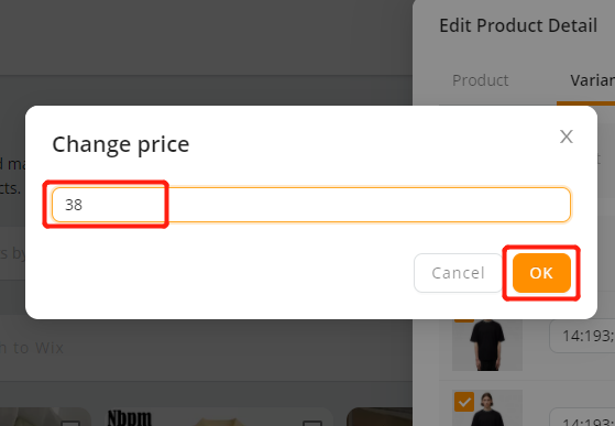Edit a product - enter the new price you want to set and click OK - Wix DSers