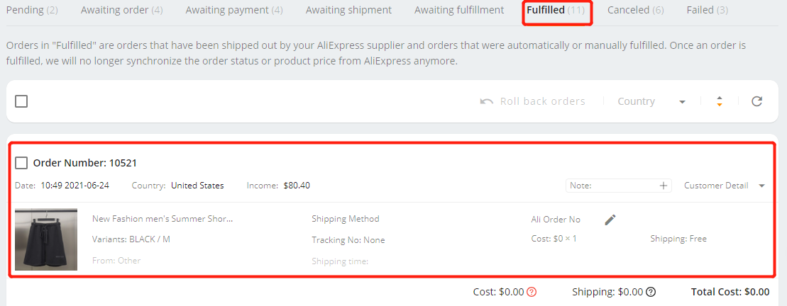 Manually fulfill part of an order - Awaiting Payment tab or Awaiting Shipment tab - Wix DSers