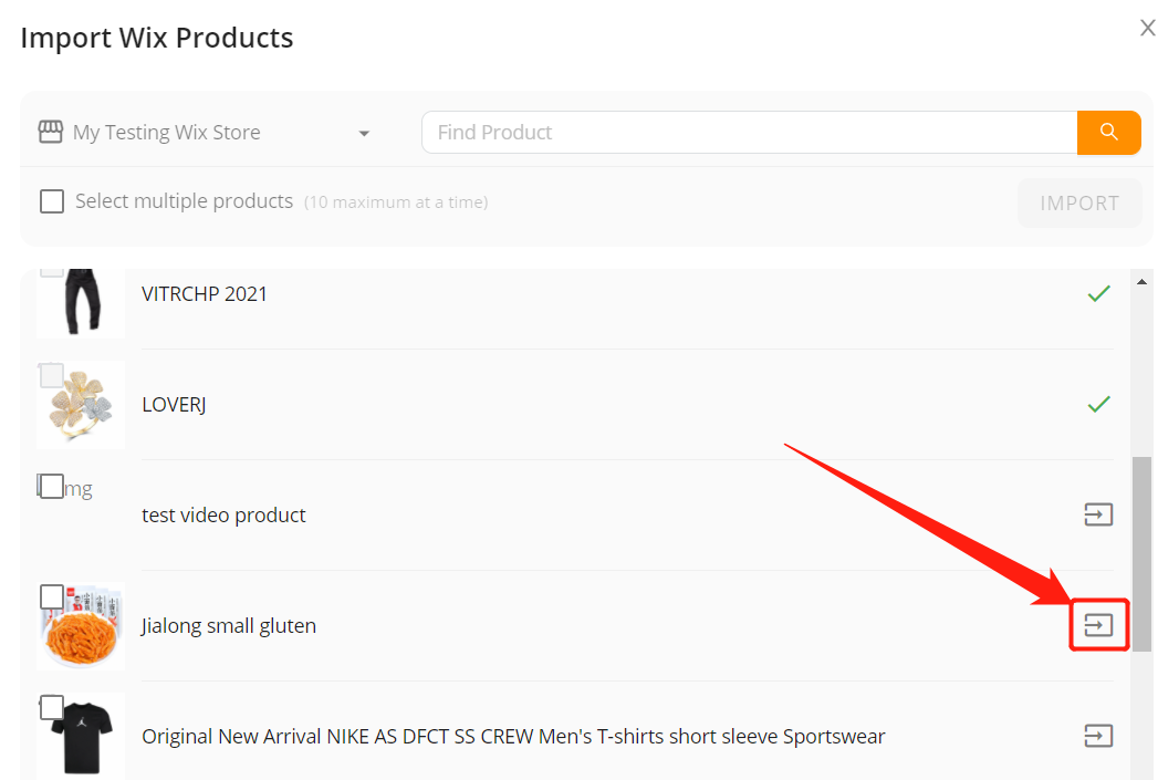 Import products from your Wix store - Import an individual  product - Wix DSers