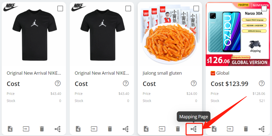 Import products from your Wix store - My Products-- Mapping page - Wix DSers