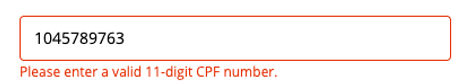 Check CPF Number - Wrong CPF number-- Error - Wix DSers