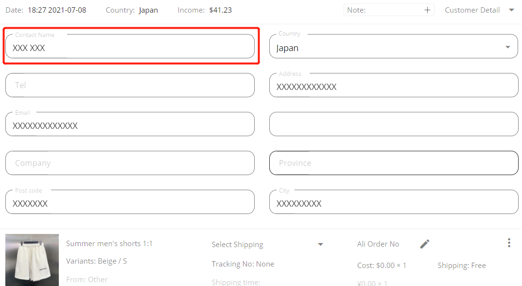 Orders to Japan specifications - first name and last name - Wix DSers