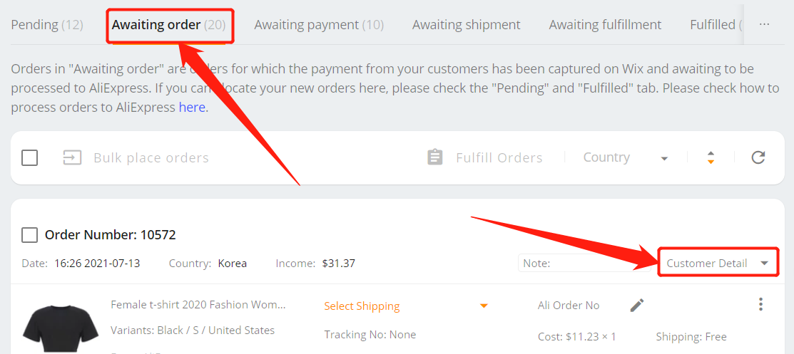 Orders to Korea specifications - Customer Detail - Wix DSers