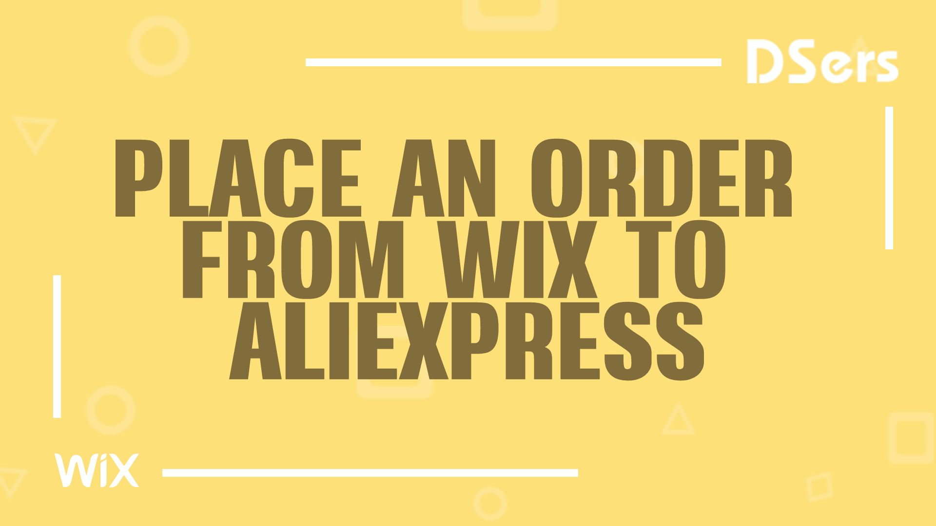 Place an order from Wix to AliExpress