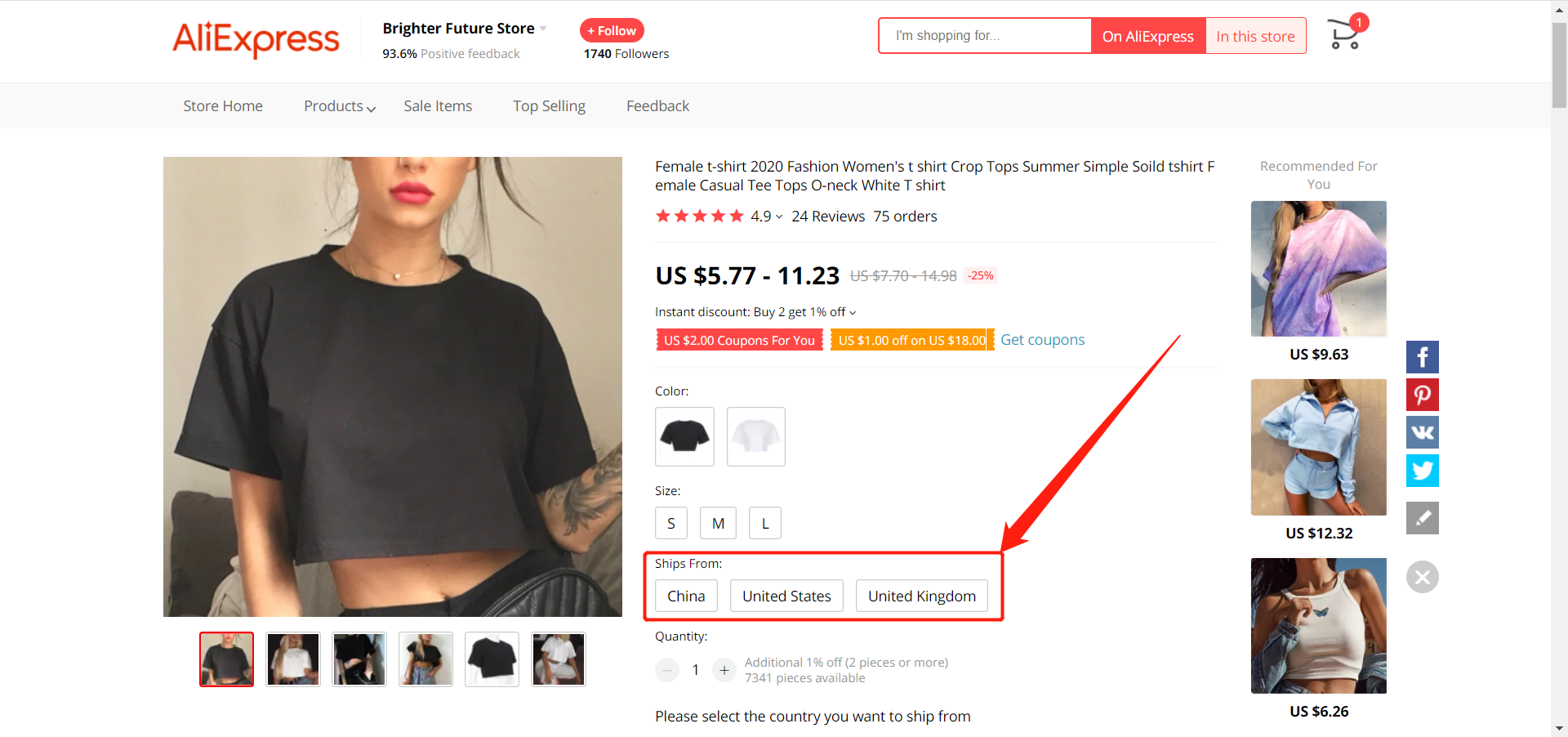 Edit a product on Wix - Example from AliExpress with Ship From - Wix DSers