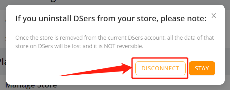 Remove a Wix store - Disconnect - Wix DSers
