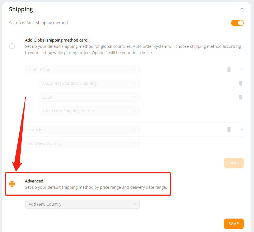 Set shipping method for all products - Advanced Shipping Settings - Wix DSers