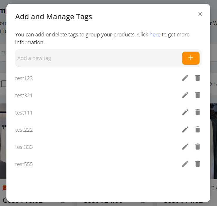Manage Tags - Add Tags - Wix DSers