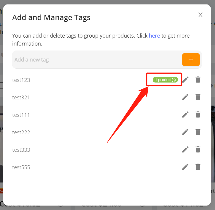 Manage Tags - Tag management - Wix DSers
