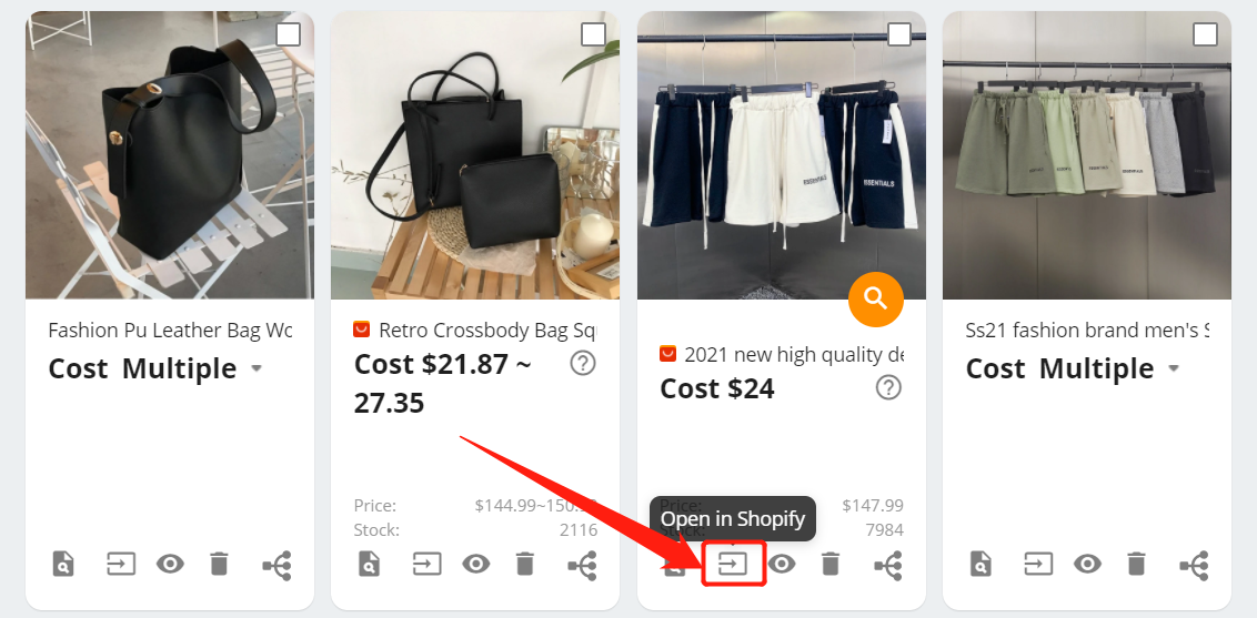 Add a variation to a product - Open in Shopify - Shopify DSers