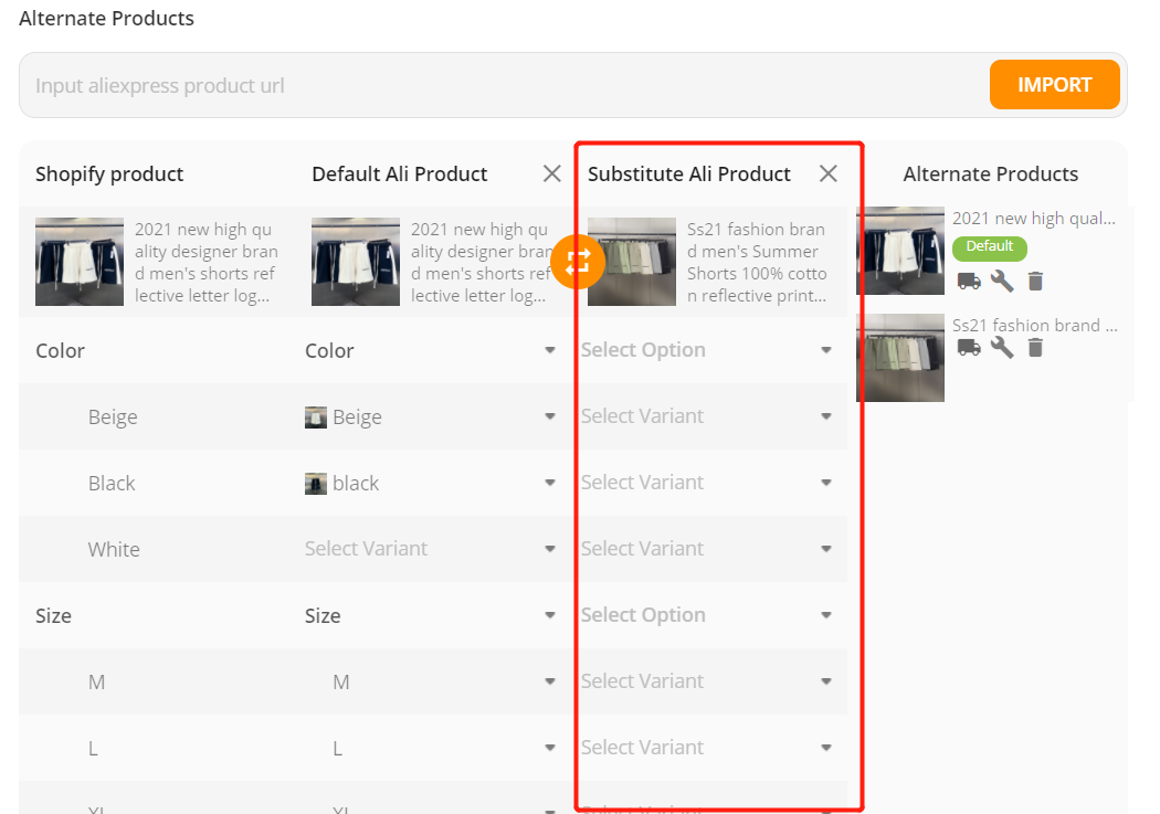 Add a variation to a product - variant appears - Shopify DSers