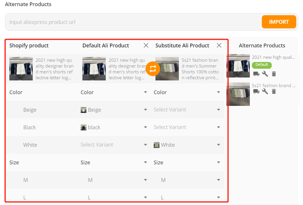 Add a variation to a product - Second supplier - Shopify DSers
