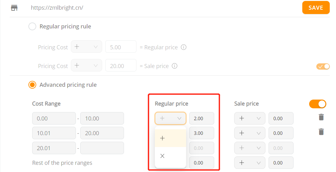 Pricing rules with Woo DSers - Advanced Pricing Rules Regular price - Woo DSers