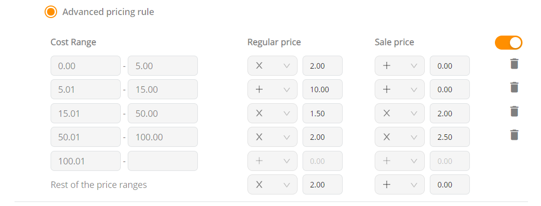 Pricing rules with Woo DSers - Advanced Pricing Rules example - Woo DSers