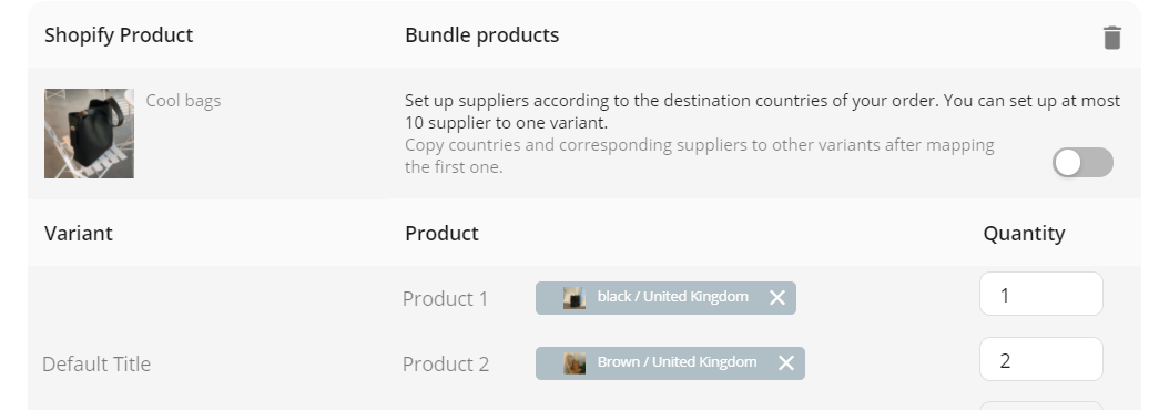 Create Bundles of products - change the quantity  - Shopify DSers