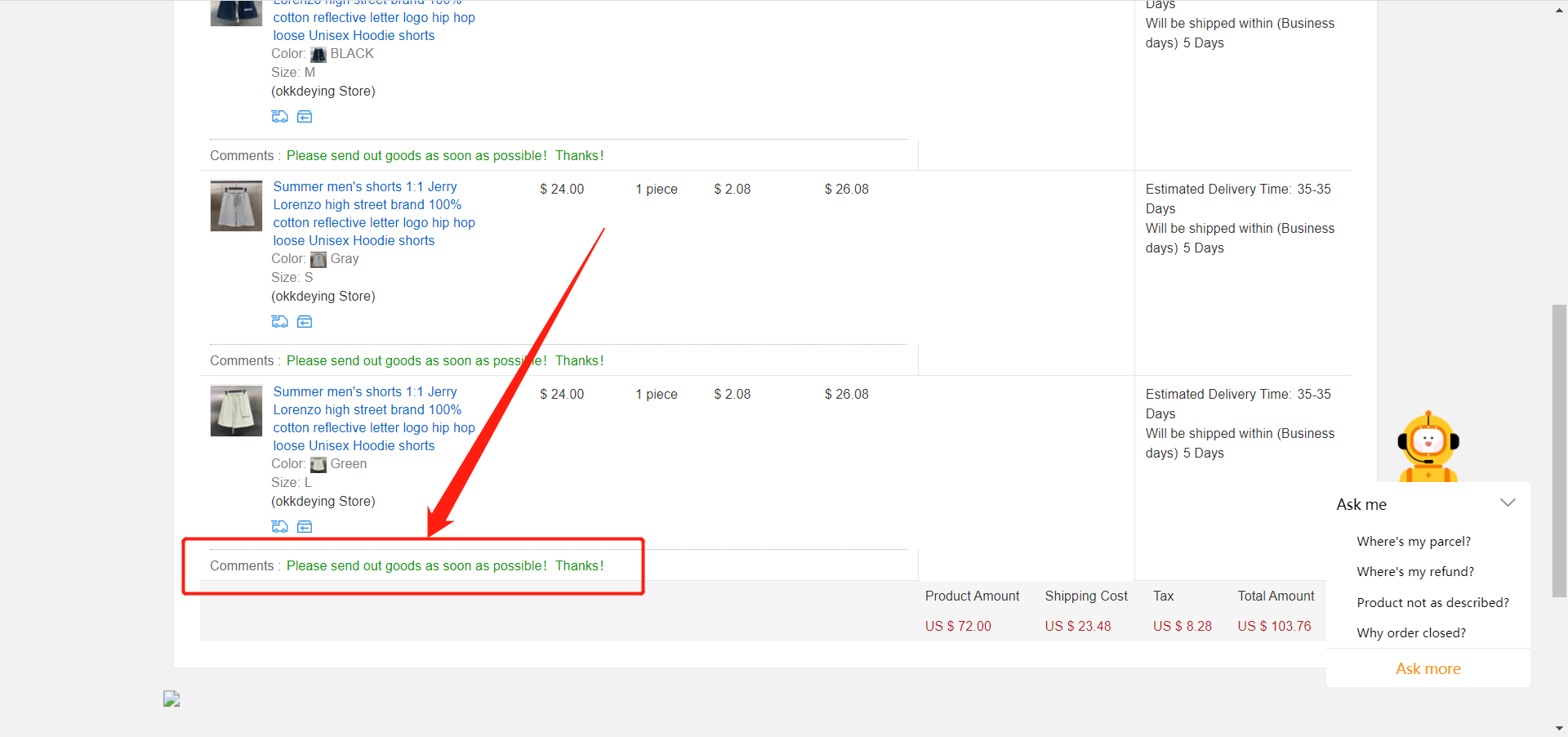 Default message to AliExpress suppliers with Woo DSers - Order Comments - Woo DSers