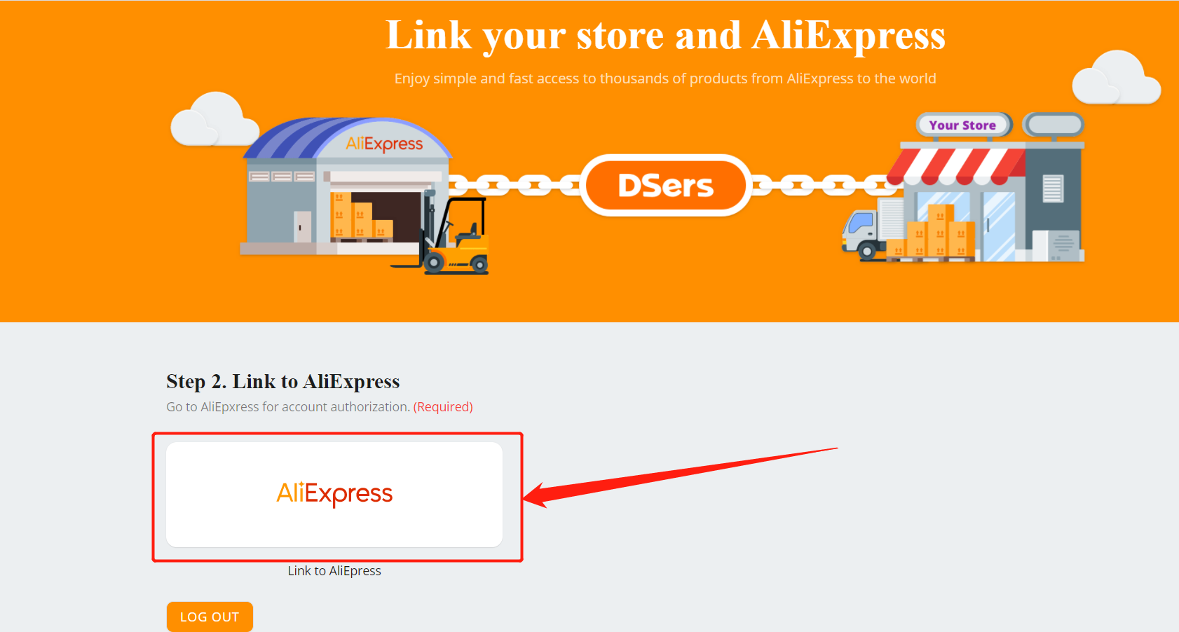 Disconnect AliExpress account with Woo DSers - Link to AliExpres - Woo DSers