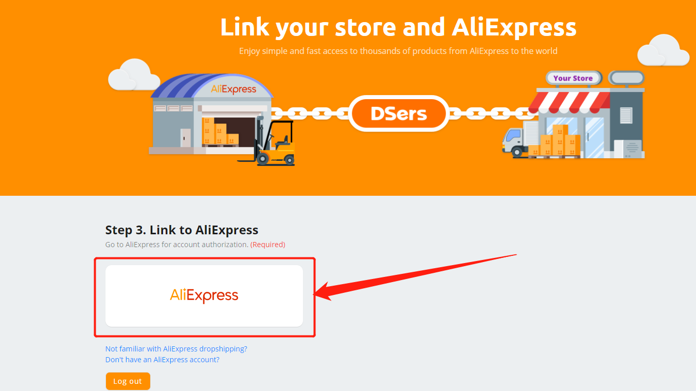 Disconnect AliExpress Account on DSers - Link to AliExpress - DSers