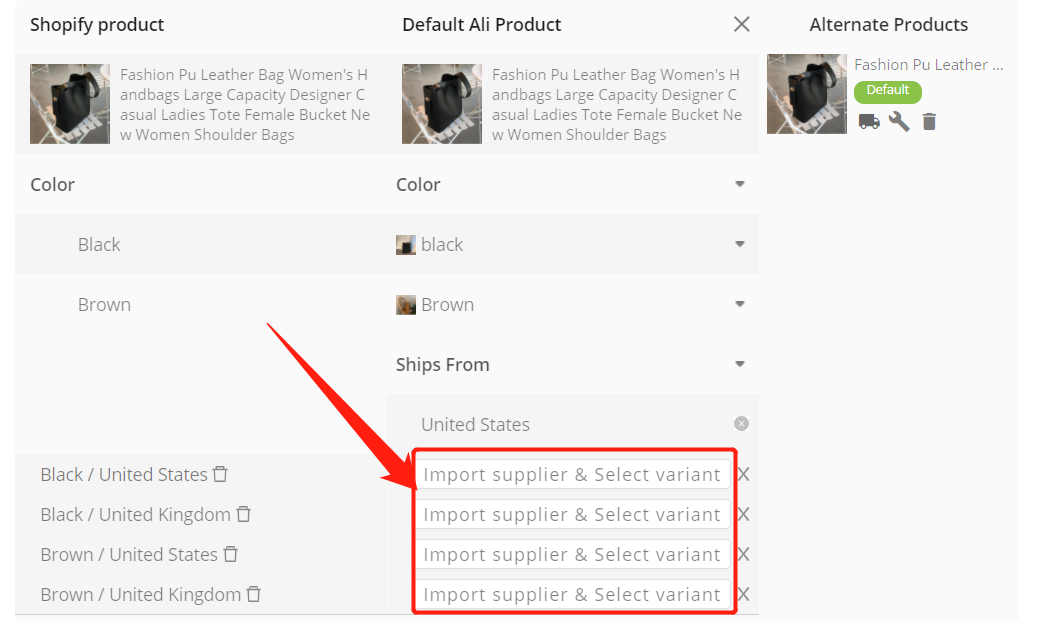 Remove "Ship From" of a product - Import supplier& Select variant - Woo DSers
