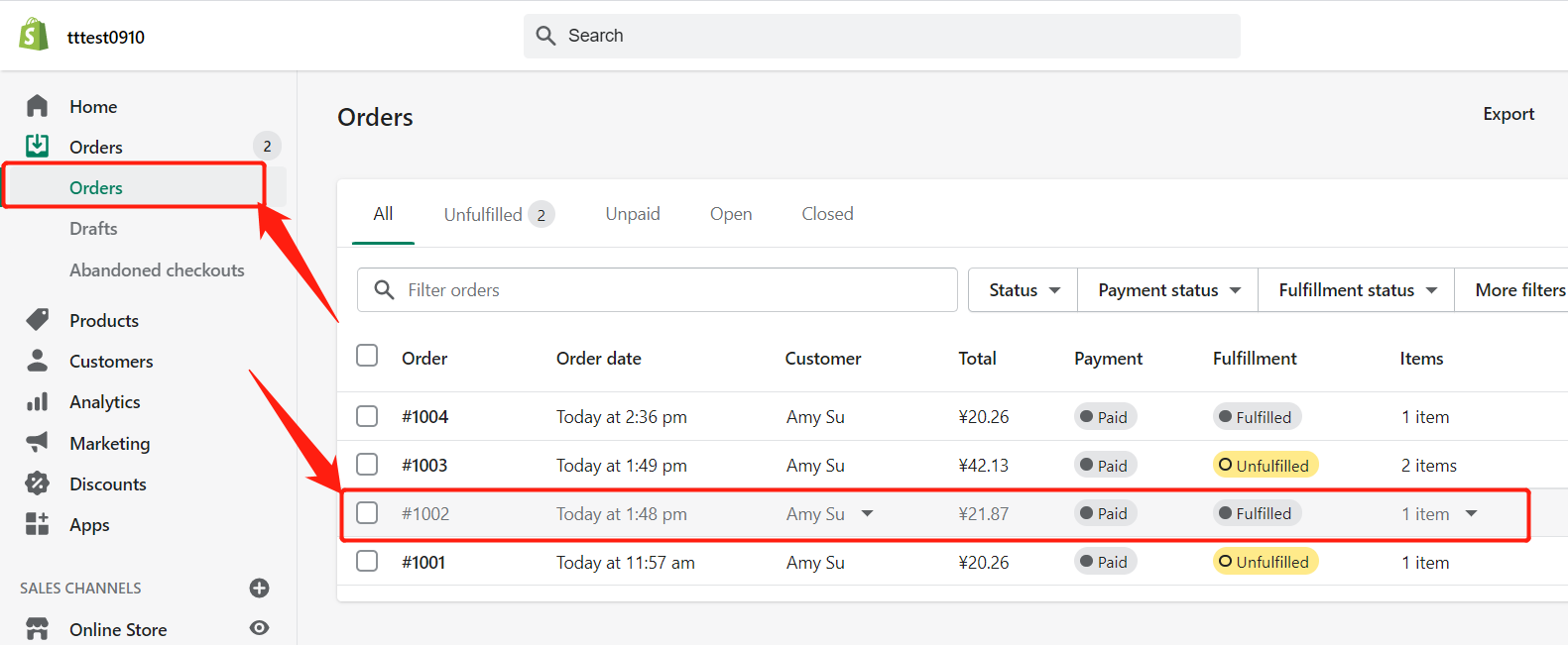 Send tracking number manually - Click on the order - Shopify DSers