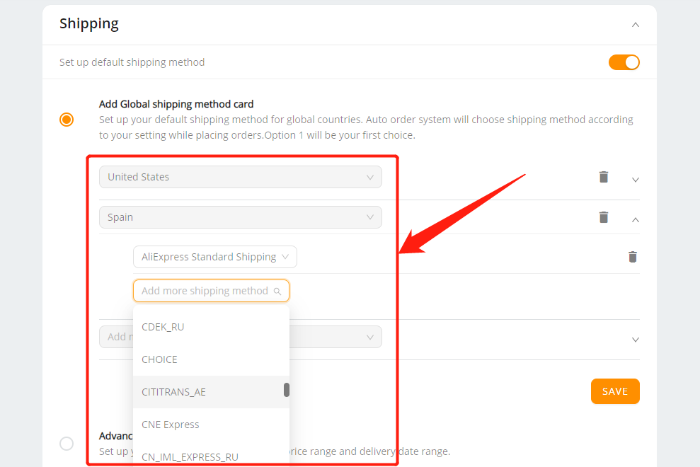 Set shipping method for all products with Woo DSers - Different shipping methods for multiple countries - Woo DSers