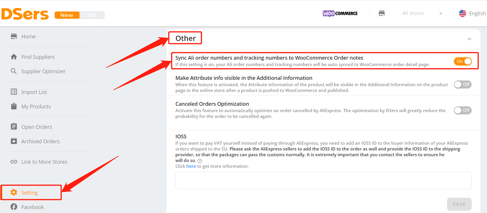 Set tracking for your orders with Woo DSers - activate in DSers - Woo DSers