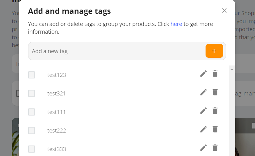 Tag products in Import List - Add as many as you want - Shopify DSers