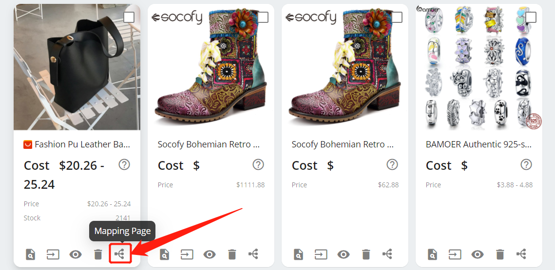 Add a substitute supplier to a WooCommerce product with Woo DSers - Mapping Page - Woo DSers