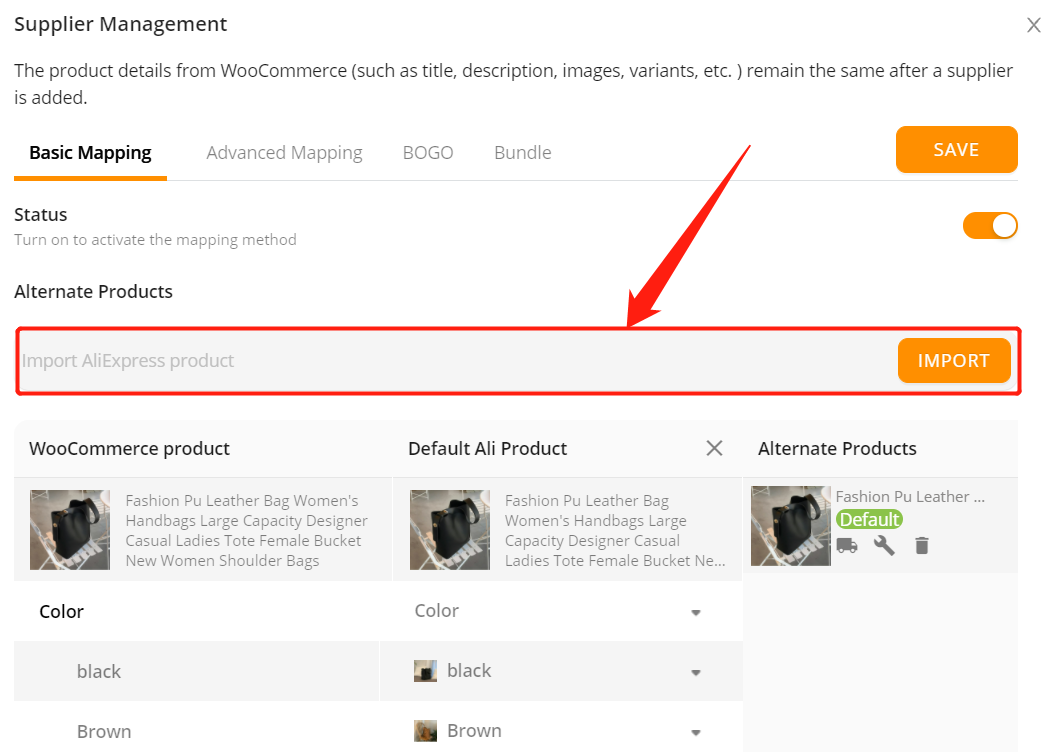 Add a substitute supplier to a WooCommerce product with Woo DSers - Import URL - Woo DSers