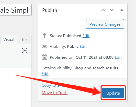 Add a variation to a product - click on Update - Woo DSers