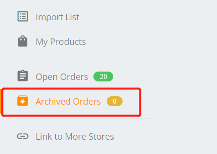 Archive order menu introduction - Archived Orders - Woo DSers