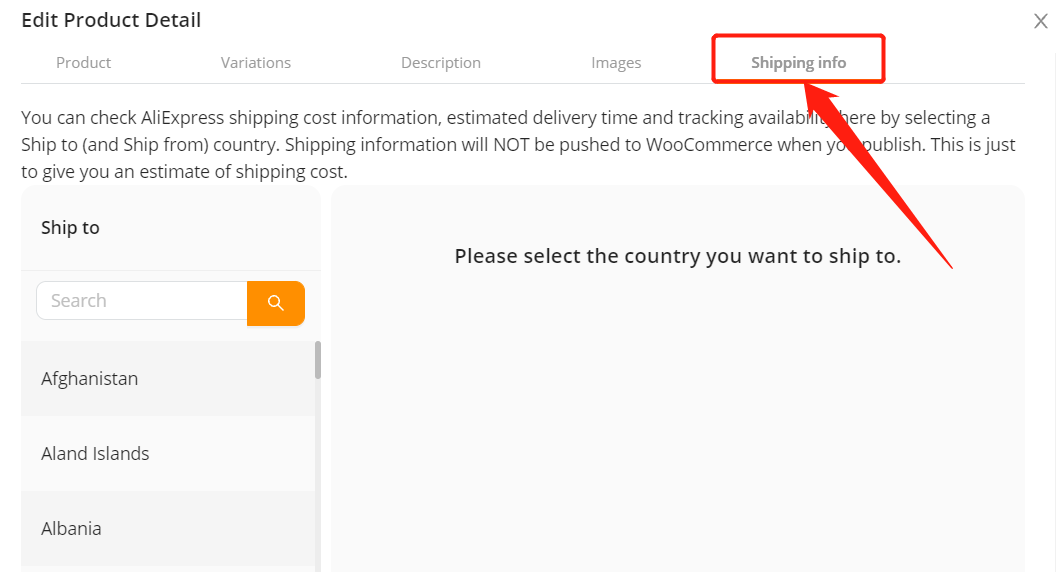 Check available shipping methods with Woo DSers - Shipping info - Woo DSers