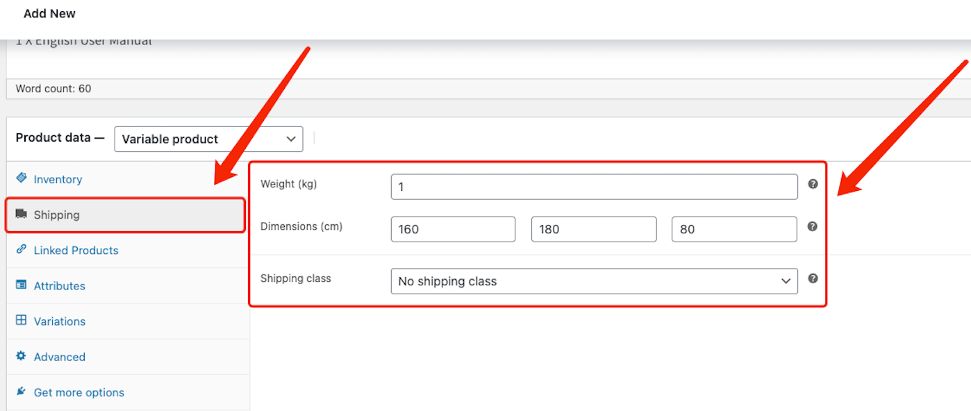 Create a product on WooCommerce with Woo DSers - Shipping - Woo DSers