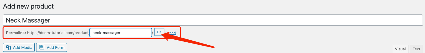 Create a product on WooCommerce with Woo DSers - Edit Permalink - Woo DSers