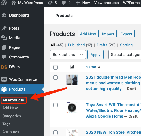 Edit a product on WooCommerce with Woo DSers - All products - Woo DSers
