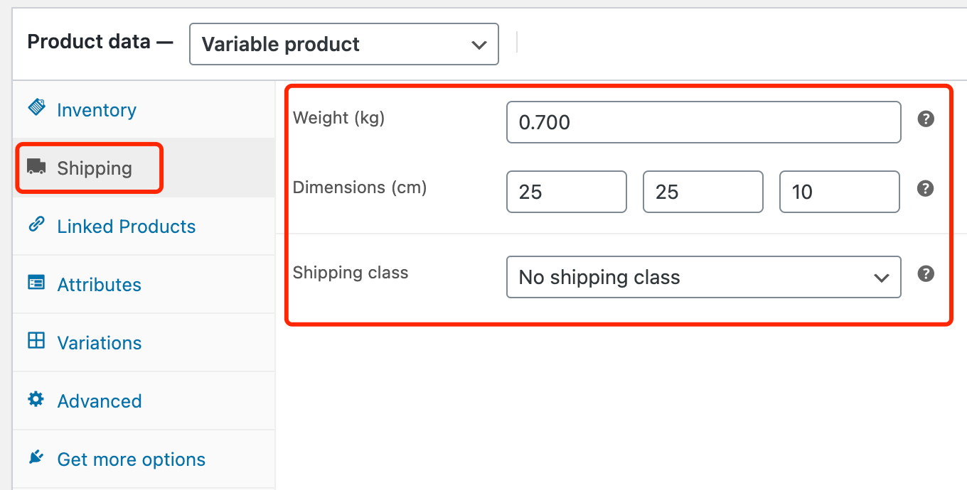 Edit a product on WooCommerce with Woo DSers - Shipping - Woo DSers