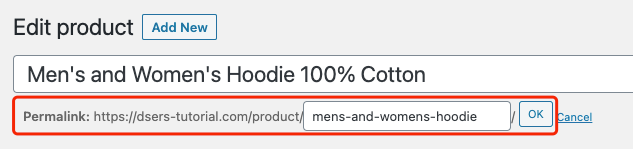 Edit a product on WooCommerce with Woo DSers - Personalize Permalink - Woo DSers