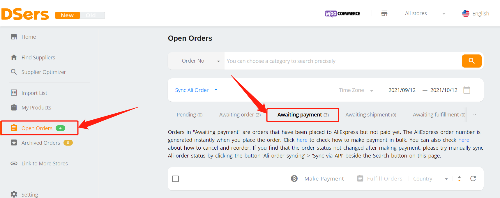 Fulfill multiple orders from start to finish - Awaiting payment - Woo DSers