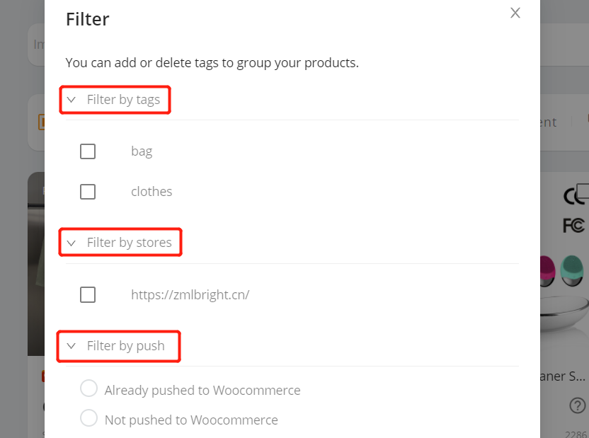 Import List with Woo DSers - Filter - Woo DSers