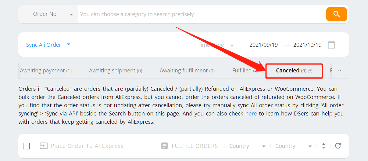 Orders not appearing on AliExpress - place order to a different AliExpress account - Woo DSers