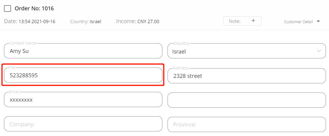Orders to Israel specifications - enter phone number - Woo DSers