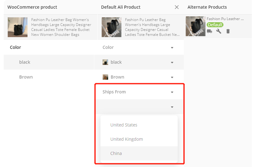 Remove "Ship From" of a product - determine a default country - Woo DSers
