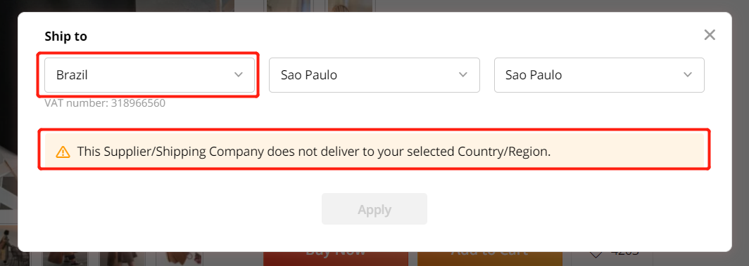 Why can’t I select a shipping method - select a region or country - Woo DSers
