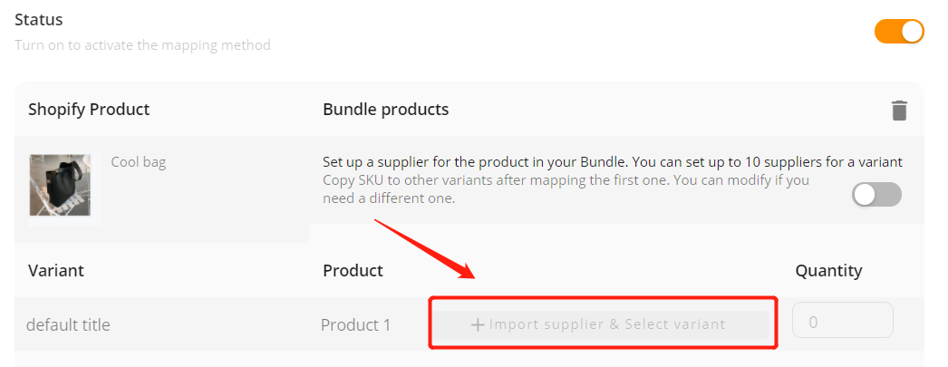 Create Bundles of products - click on Import supplier & Select variant - Shopify DSers
